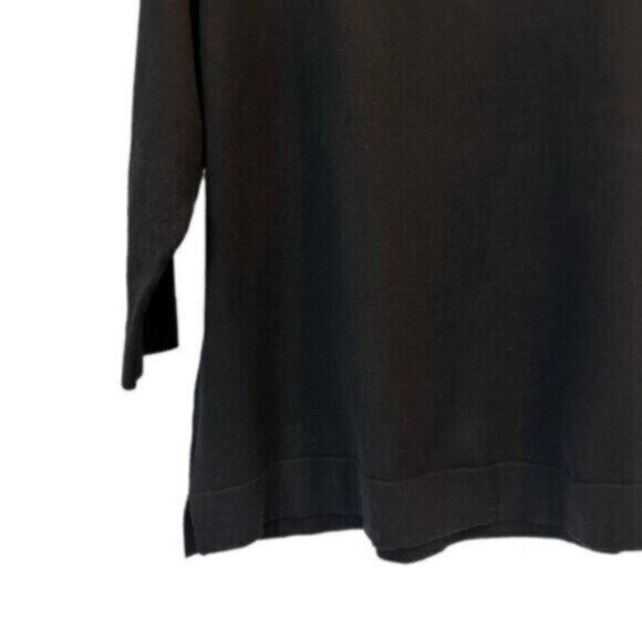 Coldwater Creek | Women's Black Think Knit Pullover 3/4 Sleeve Sweater Size 2X - Picture 5 of 9